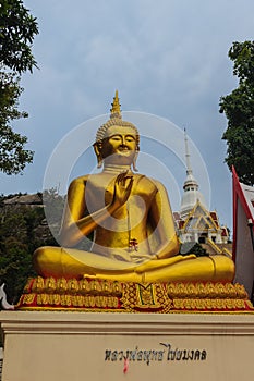 Beautiful Buddha image in Khao Takiab temple at Khao Takiab mountain (also known as Monkey mountain or Chopstick mountain), Hua H