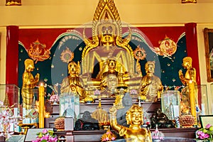 Beautiful Buddha image sculpture at Anek Kusala Sala Viharn Sien, Thai-Chinese temple in Pattaya, Thailand. It was built in 1987 photo