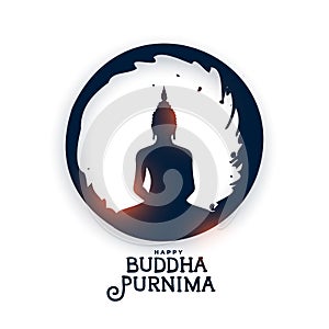 beautiful buddha purnima cultural white background