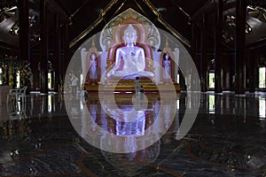 Beautiful buddha statue for thai people foreign travelers travel visit respect praying blessing holy at Wat Buddha Saeng Tham and