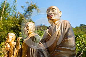 Beautiful buddha statue unique close shot low angle