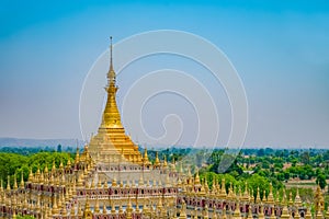 Beautiful buddhist pagoda in Monywa