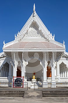 Beautiful Buddhist White Temple Wat Sawang Arom on Koh Samui in Thailand photo