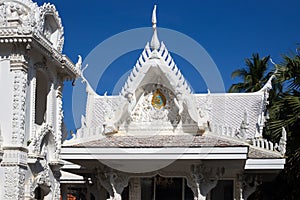 Beautiful Buddhist White Temple Wat Sawang Arom on Koh Samui in Thailand photo