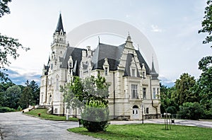 Beautiful Budmerice castle in Slovak republic, cultural heritage