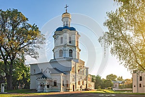 Beautiful building of Collegium in Chernihiv, Ukraine, outdoor historic landmark