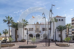 The beautiful building of the Delegacion del Gobierno En Fuerteventura in Puerto del Rosario, Canary Islands, Spain photo
