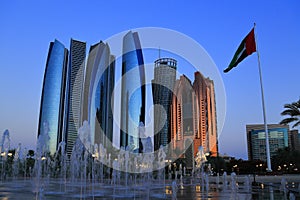 Beautiful buildings in front of the Dubai Palace before nightfall