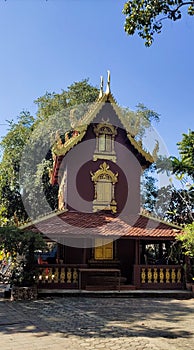 Beautiful buildings in the temple of Thailand northern