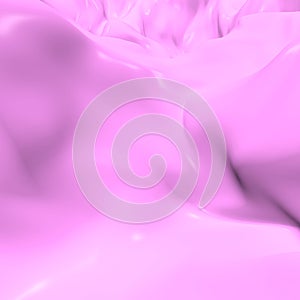 Beautiful bulges surface. Bright pink colorful clean crumpled background. Simple soft rose backdrop with smooth hills. 3D render photo