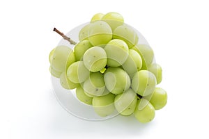Beautiful a bunch of Shine Muscat green grape isolated on white background