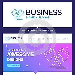 Beautiful Business Concept Brand Name Axe, hatchet, tool, cutter