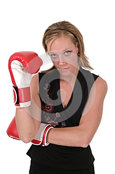 Beautiful Business Woman In Boxing Gloves 2