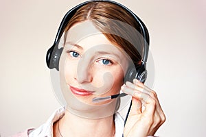 Beautiful Business Woman with Headset