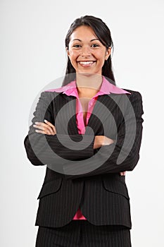Beautiful business woman lovely smile wearing suit