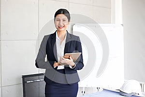 Beautiful Business Woman secretary in office at workplace,Asian
