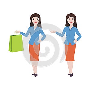 Beautiful Business woman with shopping bag