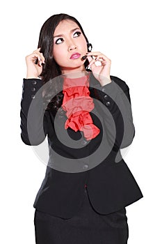 Beautiful businesswoman with headset