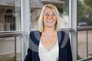 Beautiful businesswoman standing in conference centre