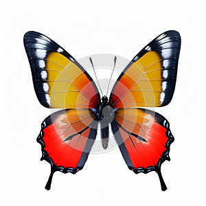Beautiful butterfly with Colorful wings isolated on white