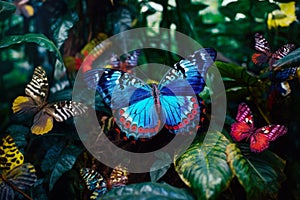 beautiful butterfly in the forest. generative ai