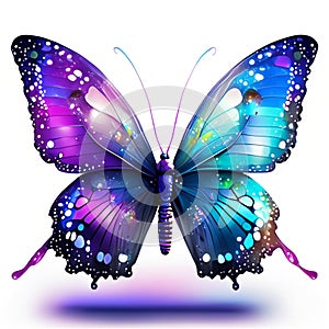 Beautiful butterfly, isolated on a white background. 3d rendering. generative AI
