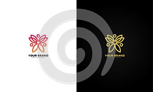 Beautiful butterfly leaf logo