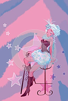 Beautiful cabaret woman