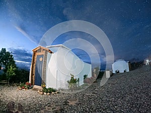 Beautiful cabin with a starry sky