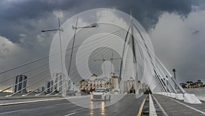 A beautiful cable-stayed city bridge. Seri Wawasan bridge