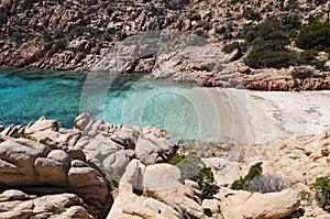 Beautiful Cala Coticcio on the Italian island of Caprera