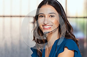 Beautiful call center consultant