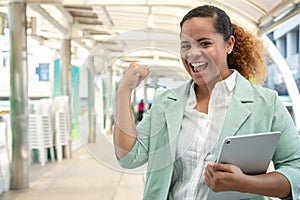 Beautiful Call center staff talking and provide services to customers via headphones