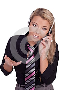 Beautiful call centre operator