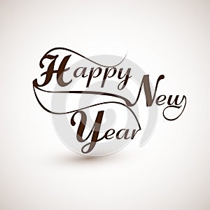 Beautiful calligraphic text design for happy new y