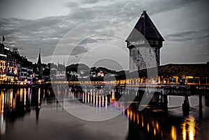 Beautiful Calm Night in Lucern Central photo