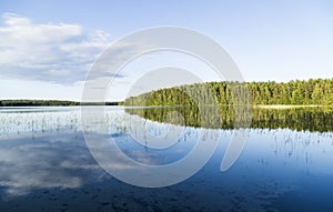 Beautiful calm pond landscape from Finland