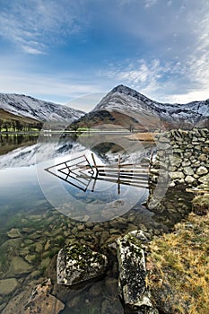 Beautiful Calm Reflections At Buttermere In The Lake District.