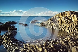 Beautiful calm sunny afternoon at the famous Giant's Causeway