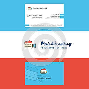 Beautiful Camcoder Logo and business card. vertical Design Vector photo