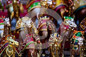 Beautiful camel souvenir as sold in the souq of Dubai, United Arab Emirates