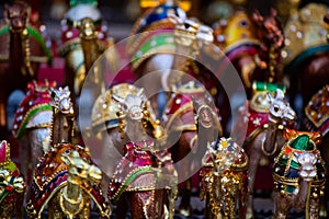 Beautiful camel souvenir as sold in the souq of Dubai, United Arab Emirates