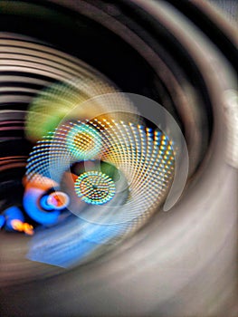 Beautiful camera lens with light reflection Background pattern for design