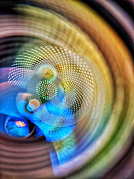 Beautiful camera lens with light reflection Background pattern for design