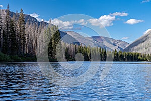 Beautiful Cameron Lake in Waterton Lakes National Park Canada photo