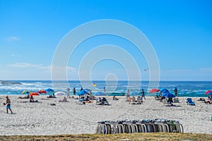 Beautiful Camps bay beach and twelve apostles in Cape town South Africa