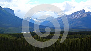 Beautiful canadian landscape: Travelling the Icefields Parkway near Lake Louise