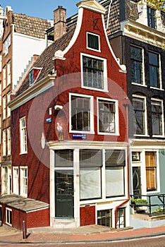 Beautiful canal houses and bridges in Amsterdam