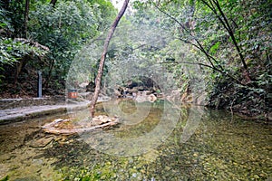 Beautiful canyon and waterfall landscape around Dinghu Mountain National Nature Reserve