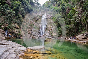 Beautiful canyon and waterfall landscape around Dinghu Mountain National Nature Reserve